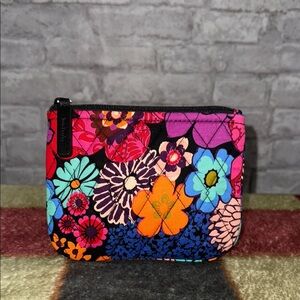 Vera Bradley Black and Pink Cosmetic Bag with Floral Design